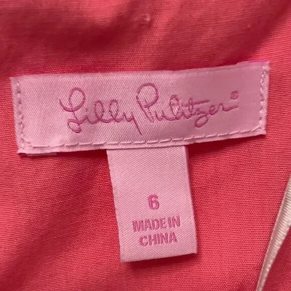 LILLY PULITZER Krissa Strapless Dress Multi Colorblock Pink Blue Size 6 - Picture 14 of 16